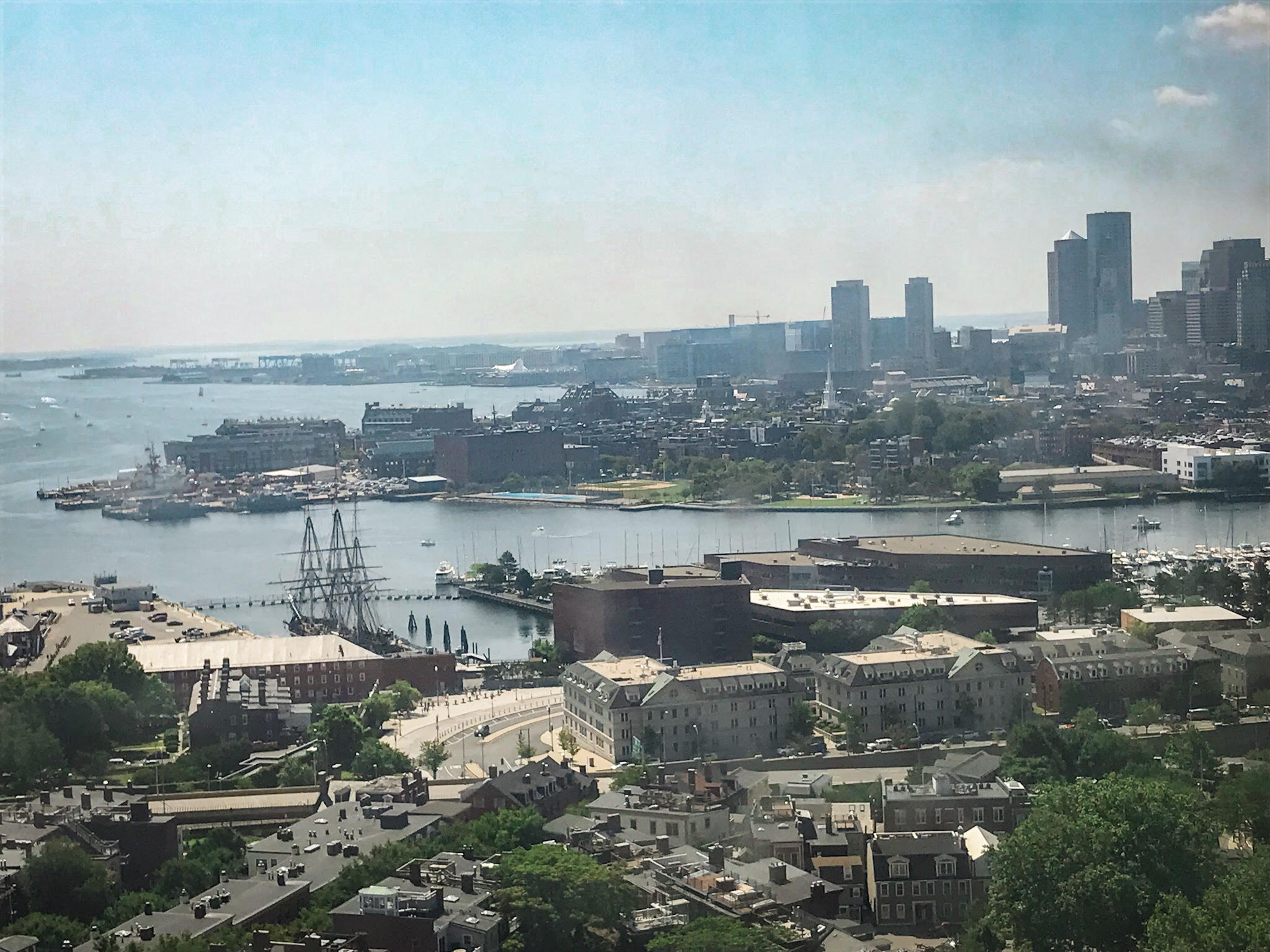 view from bunker hill monument 3 days in boston